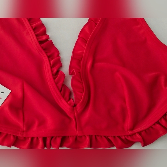 Red Ruffled Bikini Top - Picture 2 of 4